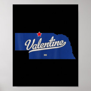 Valentine Nebraska Ne Map Poster
