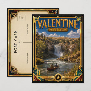 Valentine Nebraska Vintage Art Deco Golden Age Postcard