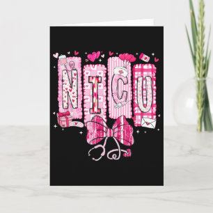Valentine Nicu Nurse Coquette Bow Stethoscope Girl Card