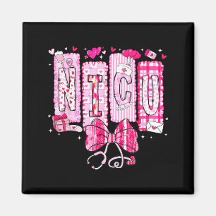 Valentine Nicu Nurse Coquette Bow Stethoscope Girl Magnet