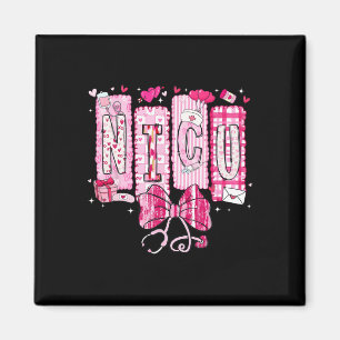 Valentine Nicu Nurse Coquette Bow Stethoscope Girl Magnet