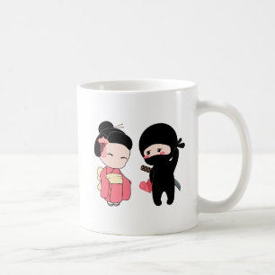 Valentine Ninja and Geisha Coffee Mug