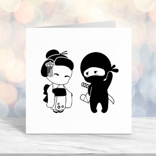 Valentine Ninja and Geisha Self-inking Stamp