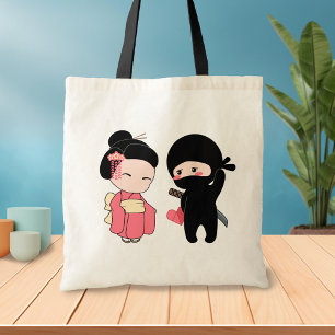 Valentine Ninja and Geisha Tote Bag