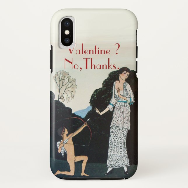 VALENTINE ? NO,THANKS /RETRO ANTI VALENTINE'S DAY Case-Mate iPhone CASE (Back)