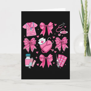 Valentine Nurse Coquette Bow Nurse Valentines Day Card