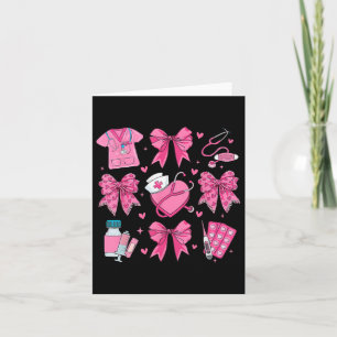 Valentine Nurse Coquette Bow Nurse Valentines Day  Card