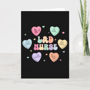 Valentine Nurse Labor And Delivery Cute Reto Heart Card