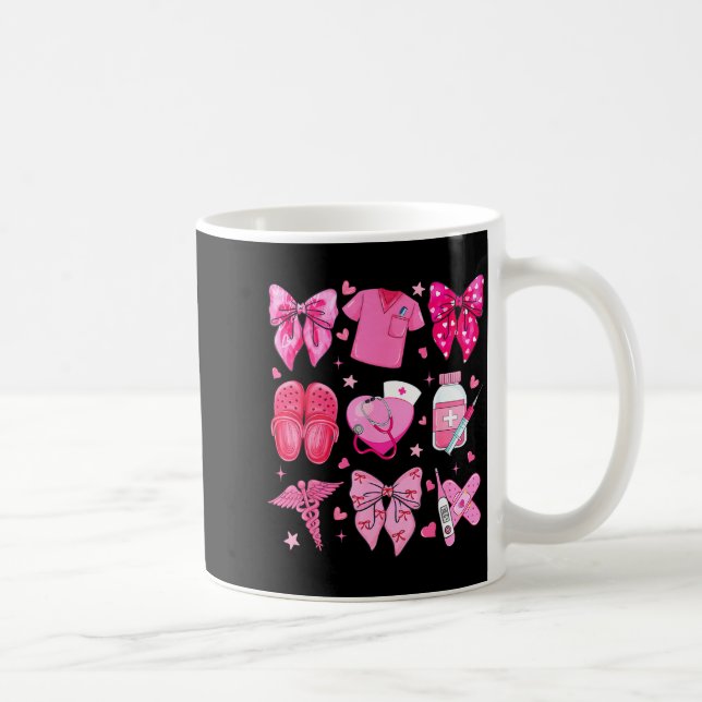 Valentine Nurse Nk Bow Rn Pct Cna Nurse Girl Women Coffee Mug (Right)