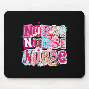 Valentine Nurse Note Love Hearts Stethoscope Girl Mouse Mat