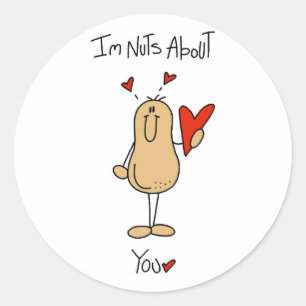 Valentine Nuts About You Classic Round Sticker