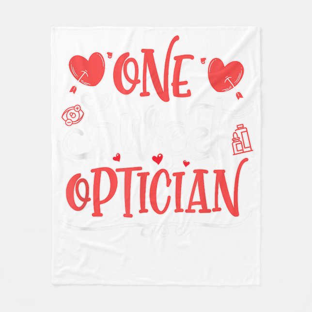 Valentine Optician Eye Doctor Valentines Day Fleece Blanket (Front)