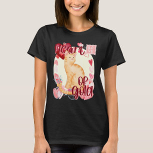 Valentine Orange Tabby Cat Simply Watercolor South T-Shirt