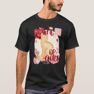 Valentine Orange Tabby Cat Simply Watercolor South T-Shirt