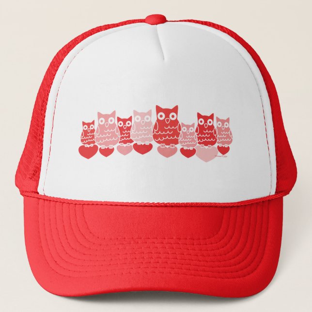 Valentine Owls Trucker Hat (Front)