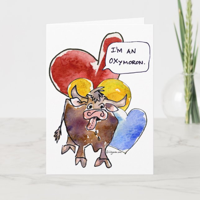 Valentine Oxymoron OX Love Holiday Card (Front)