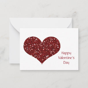 Valentine Pack Simple Red Sparkle Heart Card