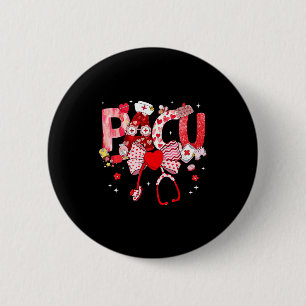 Valentine Pacu Nurse Coquette Bow Stethoscope Girl 6 Cm Round Badge