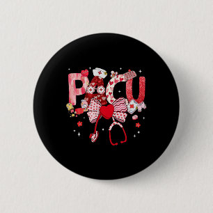 Valentine Pacu Nurse Coquette Bow Stethoscope Girl 6 Cm Round Badge