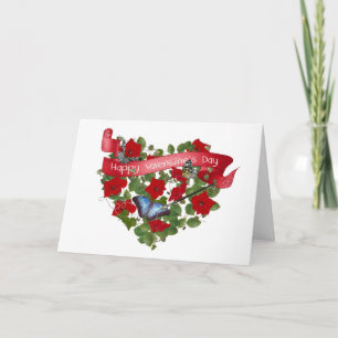 Valentine Painted Butterfly Holiday Card