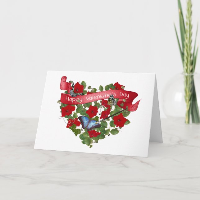 Valentine Painted Butterfly Holiday Card (Front)