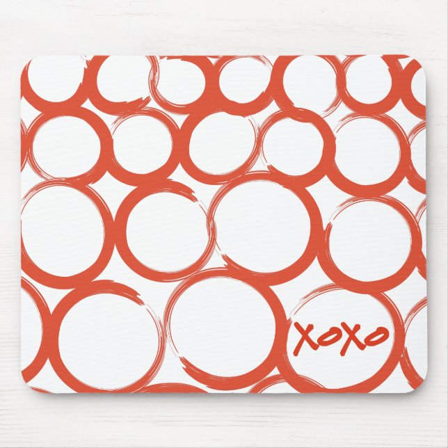Valentine Painted XOXO Mouse Mat (Front)