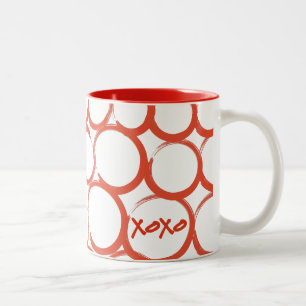 Valentine Painted XOXO Two-Tone Coffee Mug