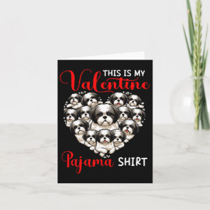Valentine Pajama Shirt Group Shih Tzus In Heart Sh Card