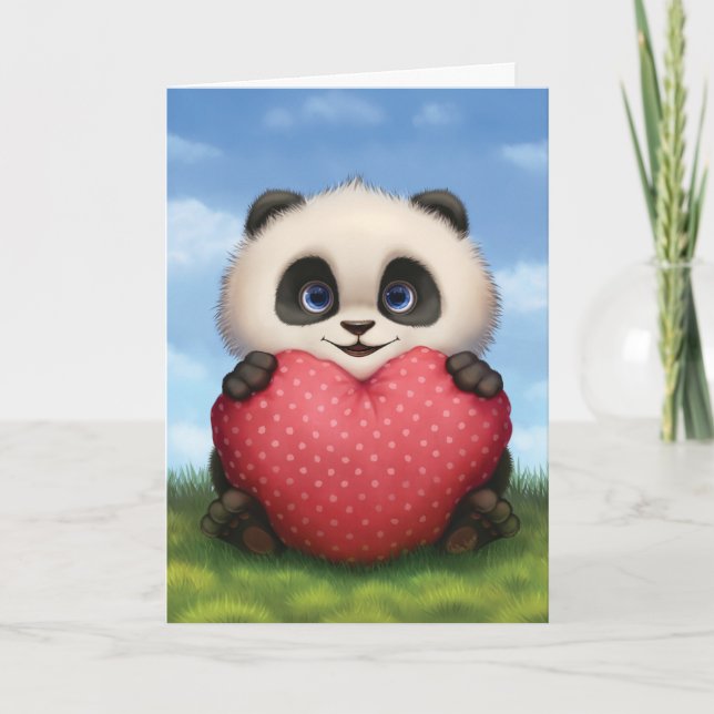 Valentine Panda Holiday Card (Front)