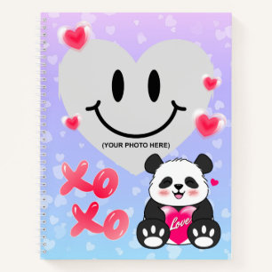 Valentine Panda in Love Notebook