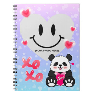 Valentine Panda in Love Notebook