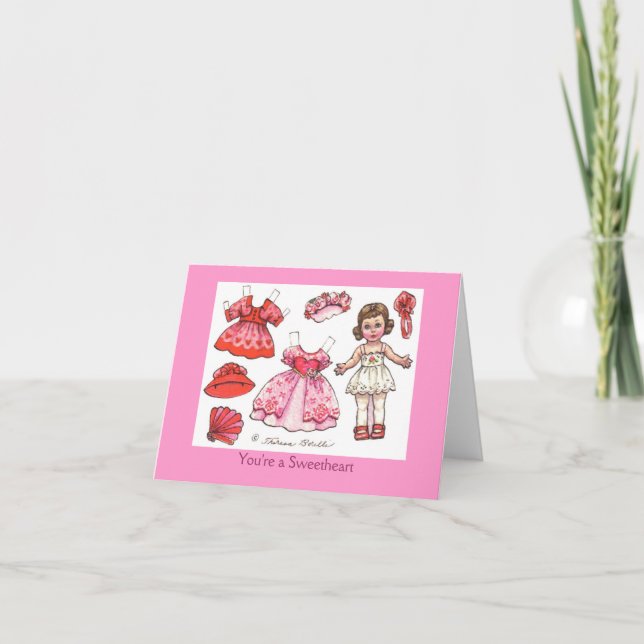 Valentine Paper Doll note card (Front)