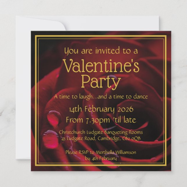 VALENTINE PARTY Christian Scripture Celebration Invitation (Front)