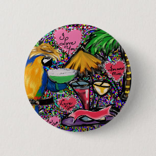 Valentine Party Parrot 6 Cm Round Badge