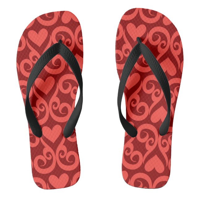 Valentine Pattern Flip Flops (Footbed)