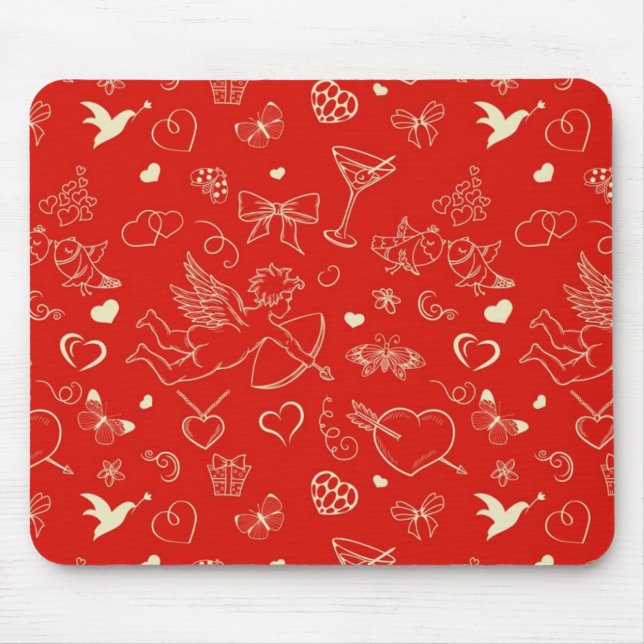 Valentine Pattern Mouse Mat (Front)