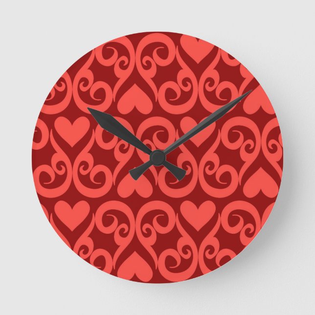 Valentine Pattern Round Clock (Front)