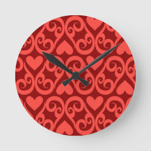 Valentine Pattern Round Clock