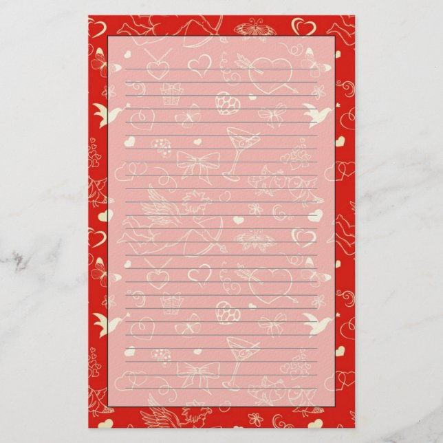 Valentine Pattern Stationery (Front)