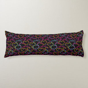 Valentine Pattern with Colour Hearts Body Cushion