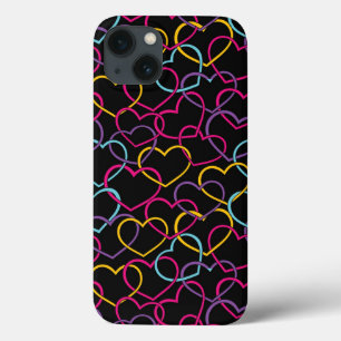 Valentine Pattern with Colour Hearts iPhone 13 Case