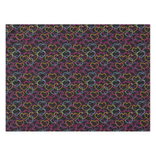 Valentine Pattern with Colour Hearts Tablecloth