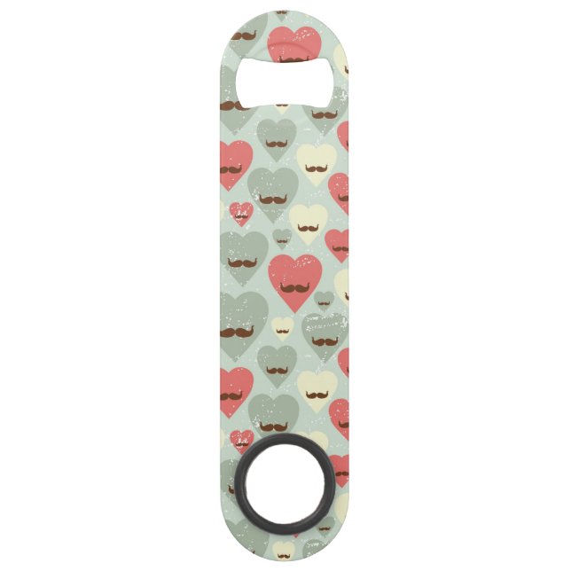 Valentine pattern with heart and moustache (Front)