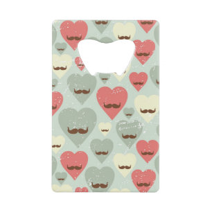 Valentine pattern with heart and moustache