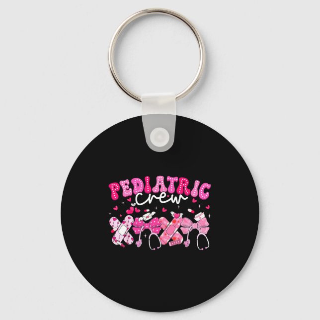 Valentine Pediatric Crew Xoxo Nurse Coquette Bow P Key Ring (Front)