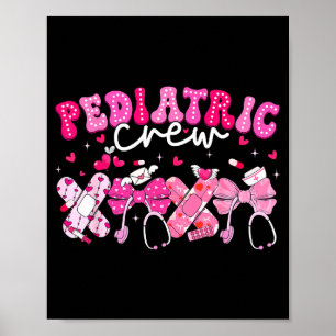 Valentine Pediatric Crew Xoxo Nurse Coquette Bow P Poster