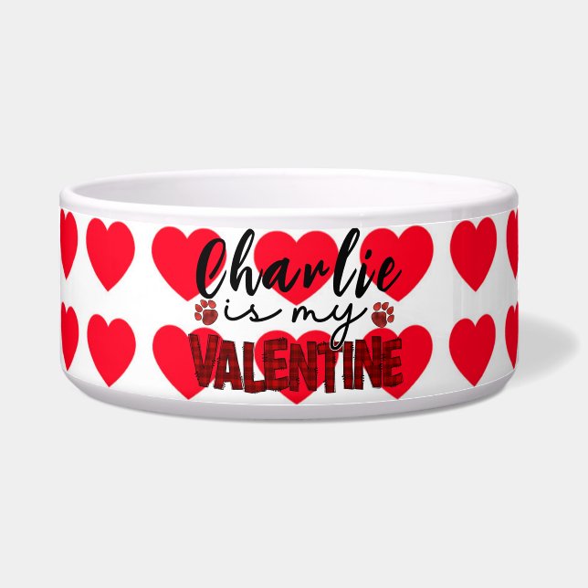 Valentine Pet Bowl - Custom Photo/Design Pet Gift (Front)