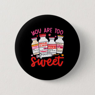 Valentine Pharmacist Diabetic Nurse Insulin Diabet 6 Cm Round Badge