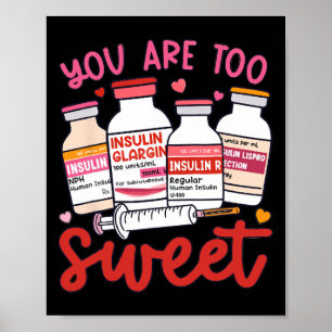 Valentine Pharmacist Diabetic Nurse Insulin Diabet Poster