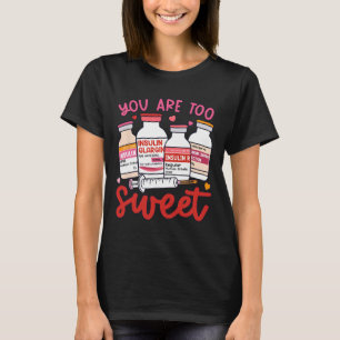 Valentine Pharmacist Diabetic Nurse Insulin Diabet T-Shirt